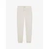 Reiss Mens Premier Interlock Drawstring Jersey Jogging Bottoms Off White In Off White