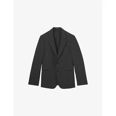 Reiss Mens Grey Promise Slim-fit Stretch Wool-blend Blazer In Gray