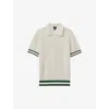 Reiss Mens White Quinn Half-button Short-sleeve Cotton Polo