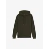 Reiss Mens Chocolate Brown Regular-fit Long-sleeve Stretch-jersey Hoody