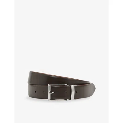 Reiss Mens Tan Dark Brown Reversible Leather Belt