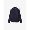 Reiss Mens Navy Ruban Cutaway-collar Slim-fit Linen Shirt In Black