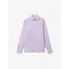 Reiss Ruban Long Sleeve Button Front Linen Shirt In Orchid