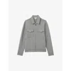 Reiss Flint Grey Medina Interlock Jersey Zipped Overshirt In Flint Grey