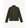 Reiss Forest Green Interlock Jersey Zip-through Overshirt In Forest Green
