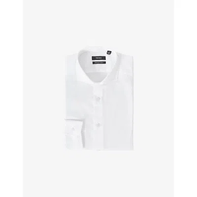 Reiss Mens White Storm Reg Long-sleev Cotton-twill Shirt Xl
