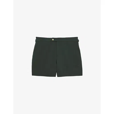 Reiss Mens Bottle Green Sun Side-adjuster Swim Shorts