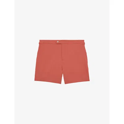 Reiss Mens Dusty Orange Sun Side-adjuster Swim Shorts Xl