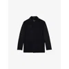 Reiss Mens Navy Tamworth Button-up Double-face Wool-blend Jacket In Black