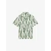 Reiss Taro Textured Printed Cuban Shirt