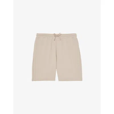 Reiss Mens Stone Tavolla Textured Stretch-woven Shorts Xs In Neutral