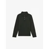 Reiss Mens Tivolli Long-sleeve Stretch-jersey Polo Shirt Green In Black