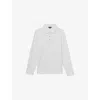 Reiss Mens Tivolli Long-sleeve Stretch-jersey Polo Shirt White Xxl In White