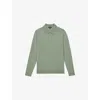 Reiss Mens Harper Green Trafford Regular-fit Long-sleeve Merino-wool Polo In Green