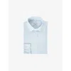 Reiss Mens Soft Blue Voyager Long-sleeved Stretch-woven Shirt