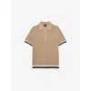 Reiss Mens Camel Brown  X Ché Quinn Cotton Polo Shirt