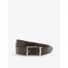 Reiss Mens Stone Dark Brown Reversible Leather Belt