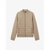 Reiss Biscuit Brown Rochdale Hybrid Quilt Raglan-sleeve Bomber Jacket In Biscuit Brown