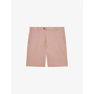 Reiss Mens Rose Pink Wicket Regular-fit Stretch-cotton Chino Shorts