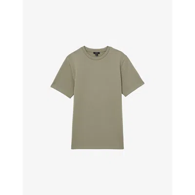Reiss Mens Sage Bradley Crewneck Stretch-jersey T-shirt In Sage