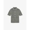 Reiss Mens Amir Crocheted Cotton-blend Shirt Sage Green Xl In Sage Green