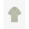 Reiss Mens  Bristol Zip-neck Short-sleeve Stretch-knit Polo In Sage Green