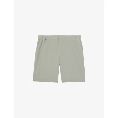 Reiss Mens Sage Green Deck Elasticated-waist Stretch-woven Shorts