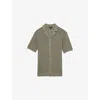 Reiss Royce Short Sleeve Cuban Hexagon Pointelle Shirt