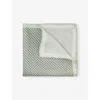 Reiss Mens Sage Ottavio Graphic-print Silk Pocket Squar In Green