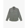 Reiss Mens  Whisper Long-sleeved Cotton Overshirt In Sage