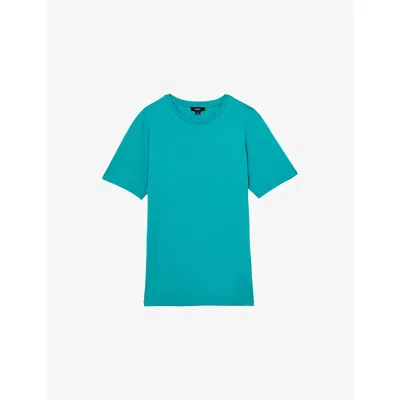 Reiss Mens Seafoam Bless Crewneck Short-sleeve Cotton T-shirt