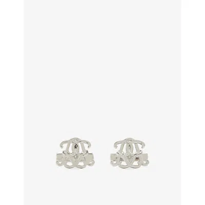 Reiss Mens Silver Hitch Monogram Metal Cufflinks In Metallic