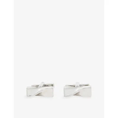 Reiss Mens Silver Mop Carrick Twisted Metal Cufflinks In Metallic