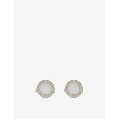 Reiss Mens Silver Mop Ripley Round Metal Cufflinks In Metallic