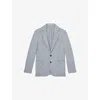 Reiss Mens Soft Blue Aphrodite Single-breasted Stretch-woven Blazer
