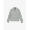 Reiss Mens Soft Blue Belle Zip-through Suede Shirt Jacket