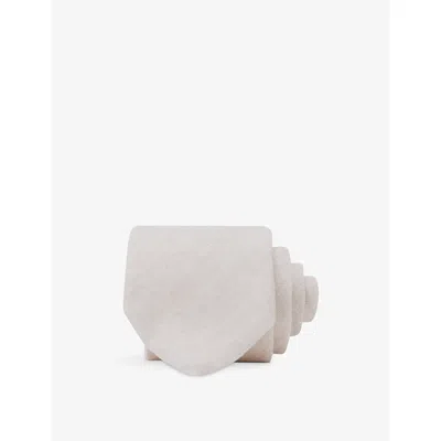 Reiss Mens Soft Blue Luciano Linen T In White