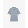Reiss Mens Manor Short-sleeve Merino Wool Polo Shirt Soft Blue