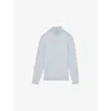 Reiss Mens Soft Blue Swinley Half-zip Knitted Jumper Xs In Blue