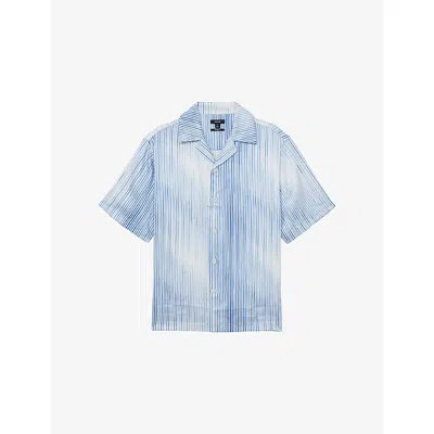 Reiss Mens  Mendosa Striped Woven Shirt In White