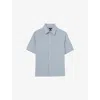 Reiss Mens  Sensei Striped Stretch-woven Shirt In Soft Blue White