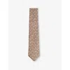 Reiss Mens  Leone Geo-pattern Silk T In Soft Brown Melange