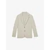 Reiss Mens Soft Grey Aphrodite Single-breasted Stretch-woven Blazer