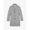 Reiss Mens Soft Grey Gable Single-breasted Wool-blend Overcoat Xl In Gray