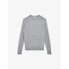 Reiss Mens Soft Grey Mouli Wessex Marl-pattern Wool Jumper In Soft Grey Mouli