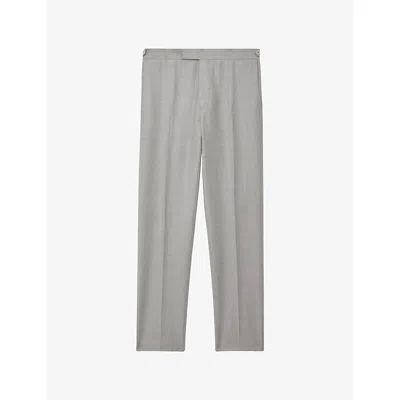 Reiss Mens  Tyler Straight-leg Wool Trousers In Gray