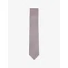 Reiss Mens Soft Pink Bernardo Geometric-pattern Silk T