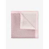 Reiss Mens Soft Pink Ottavio Graphic-print Silk Pocket Squar