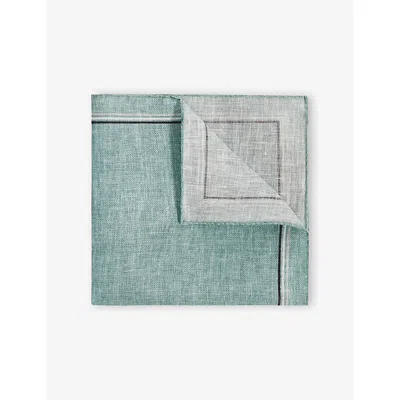 Reiss Mens Soft Sage Fiorello Linen Pocket Squar In Green