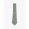 Reiss Soft Sage Albarese Silk Geometric Print Tie In Soft Sage